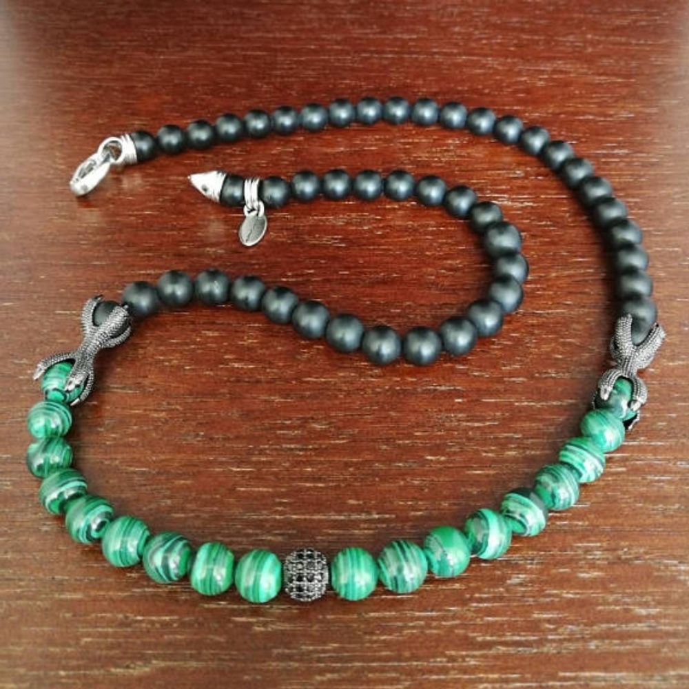 men's gemstone necklace by Saint Shadle